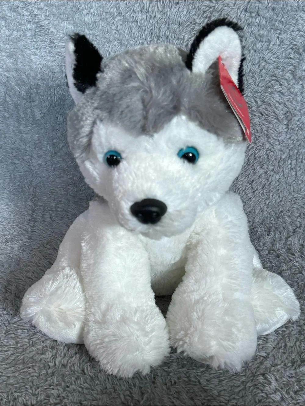 Aurora Husky Dog Plush 13” Wolf Stuffed Animal Gray White Soft Toy Blue Eyes